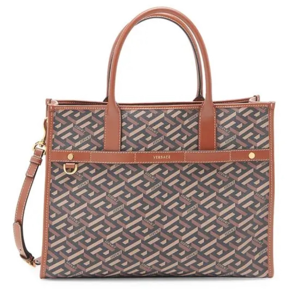 Versace Coated Canvas Monogram Tote